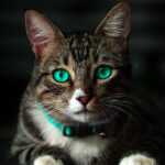 кошка с красивыми зелеными глазами