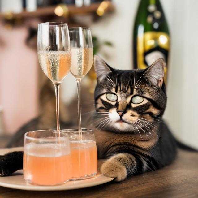 кот и шампанское
